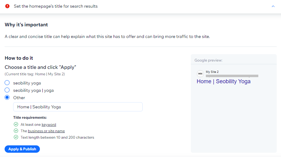 Wix’s SEO Setup Checklist